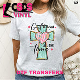 DTF Transfer - DTF011753 God is Good All the Time Cross with Heart
