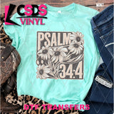 DTF Transfer - DTF011852 Vintage Floral Psalm 34:4