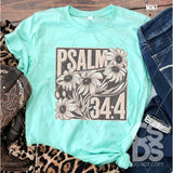 DTF Transfer - DTF011852 Vintage Floral Psalm 34:4