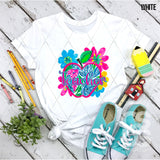 DTF Transfer - DTF012064 Colorful Floral Teacher Apple