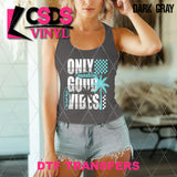 DTF Transfer - DTF012149 Only Good Vibes White/Blue