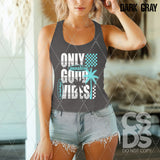 DTF Transfer - DTF012149 Only Good Vibes White/Blue
