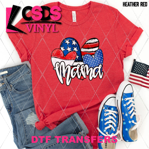 DTF Transfer - DTF012207 Mama Patriotic Hearts