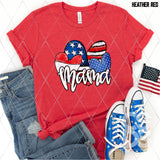 DTF Transfer - DTF012207 Mama Patriotic Hearts
