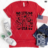 DTF Transfer - DTF012212 1776 USA Collage Single Color