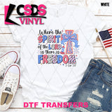 DTF Transfer - DTF012218 There is Freedom Cross