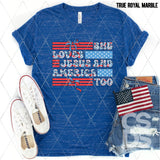 DTF Transfer - DTF012226 She Loves Jesus and America Too