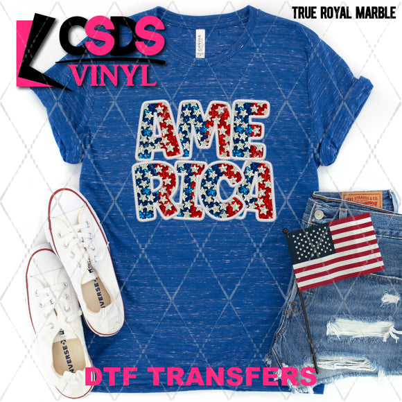 DTF Transfer - DTF012242 America Faux Embroidery