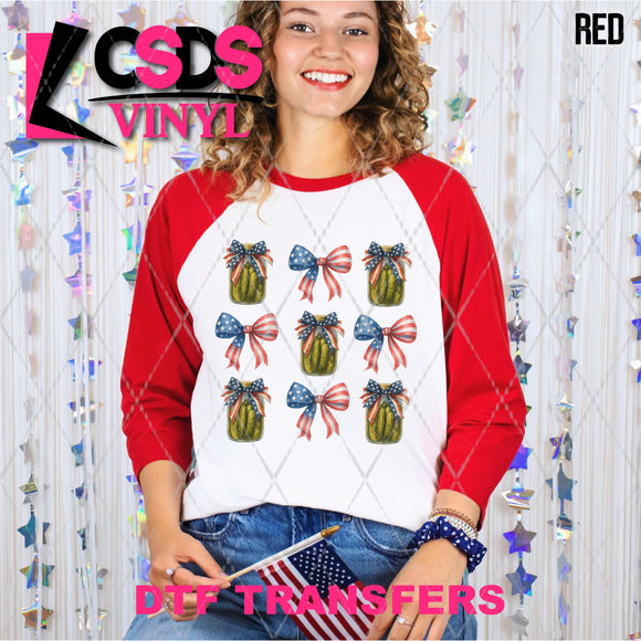 DTF Transfer - DTF012255 Patriotic Coquette Pickle Grid