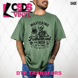 DTF Transfer - DTF012265 Mastering Fatherhood One Beer at a Time Single Color