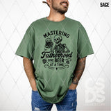 DTF Transfer - DTF012265 Mastering Fatherhood One Beer at a Time Single Color