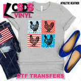 DTF Transfer - DTF012267 Patriotic Chickens