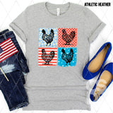 DTF Transfer - DTF012267 Patriotic Chickens