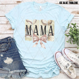 DTF Transfer - DTF012282 Vintage Baseball Mama Image Stripes
