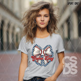 DTF Transfer - DTF012288 Game Day Baseball Bow