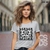 DTF Transfer - DTF012295 Mama Stacked Word Art Soccer Bow