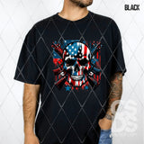 DTF Transfer - DTF012340 American Skull and Guns