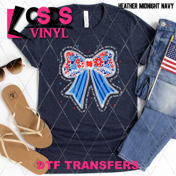 DTF Transfer - DTF012355 Land of the Free Coquette Bow