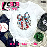 DTF Transfer - DTF012366 Painted Coquette Bow Baseball