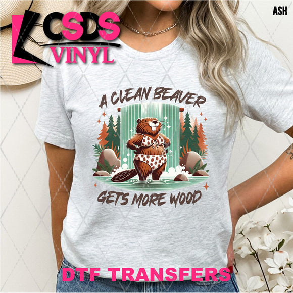 DTF Transfer -  DTF012410 A Clean Beaver Gets More Wood