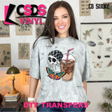 DTF Transfer -  DTF012450 Coffee Butterfly Skull