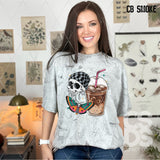 DTF Transfer -  DTF012450 Coffee Butterfly Skull