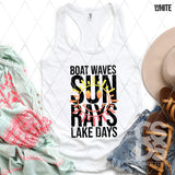 DTF Transfer - DTF012485 Boat Waves Sun Rays Lake Days Smile