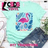 DTF Transfer - DTF012490 Floral Flamingo