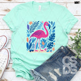 DTF Transfer - DTF012490 Floral Flamingo