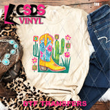 DTF Transfer -  DTF012507 Watercolor Cowboy Boot