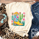 DTF Transfer -  DTF012507 Watercolor Cowboy Boot