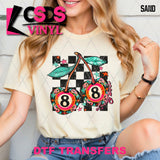 DTF Transfer - DTF012542 Lucky Girl Eight Ball Cherries