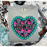 DTF Transfer - DTF012546 Howdy Turquoise Heart