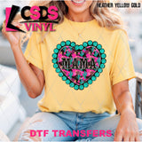 DTF Transfer - DTF012547 Mama Turquoise Heart
