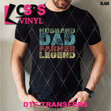 DTF Transfer - DTF012552 Husband Dad Farmer Legend