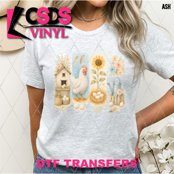 DTF Transfer - DTF012561 Chicken Image Stripes
