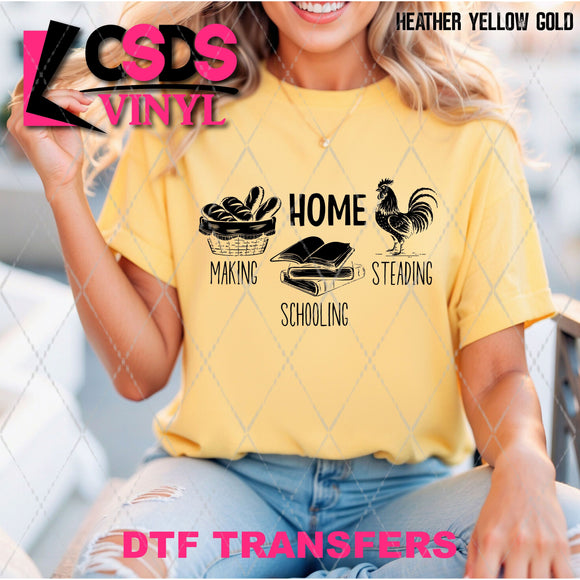 DTF Transfer - DTF012566 Home Making Schooling Steading Single Color