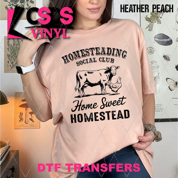 DTF Transfer - DTF012567 Homesteading Social Club Single Color