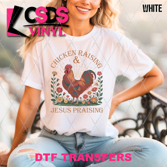 DTF Transfer - DTF012568 Chicken Raising & Jesus Praising