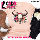 DTF Transfer - DTF012599 Floral Cow Skull