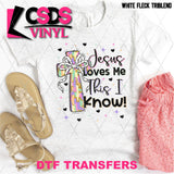 DTF Transfer - DTF012613 Jesus Loves Me This I Know Pastel