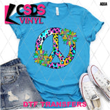 DTF Transfer - DTF012633 Bright Leopard Peace Sign