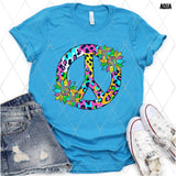 DTF Transfer - DTF012633 Bright Leopard Peace Sign