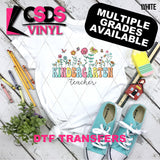 DTF Transfer - DTF012643 Floral Teacher Grade Set