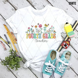 DTF Transfer - DTF012643 Floral Teacher Grade Set