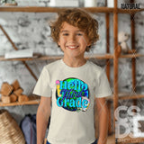 DTF Transfer - DTF012650 Hello Tie Dye Blue Grade Set