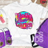 DTF Transfer - DTF012651 Hello Tie Dye Pink Grade Set