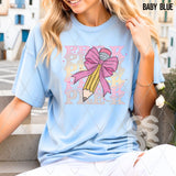 DTF Transfer - DTF012656 Pencil Bow Stacked Word Art Grade Set