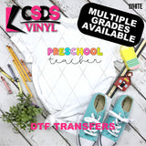 DTF Transfer - DTF012664 Scribble Teacher Grade Set