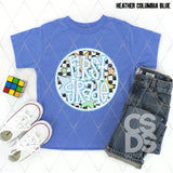 DTF Transfer - DTF012670 Stars Round Blue Grade Set